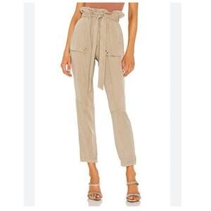 Revolve‎ x Pam & Gela NEW Paperbag Waist Pant Jogger Wheat Color Size P Or XS